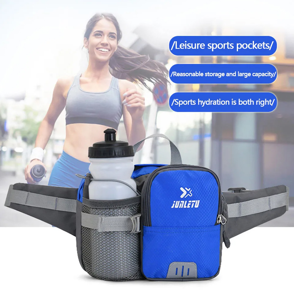 Running Gear Phone Holder - กระเป๋าคาดเอวสำหรับผู้หญิงผู้ชาย, กระเป๋าใส่อุปกรณ์วิ่งพร้อมที่ใส่โทรศัพท์และขวดน้ำ, เข็มขัดปรับได้, สำหรับการเดินทาง, ออกกำลังกาย, เดินป่า