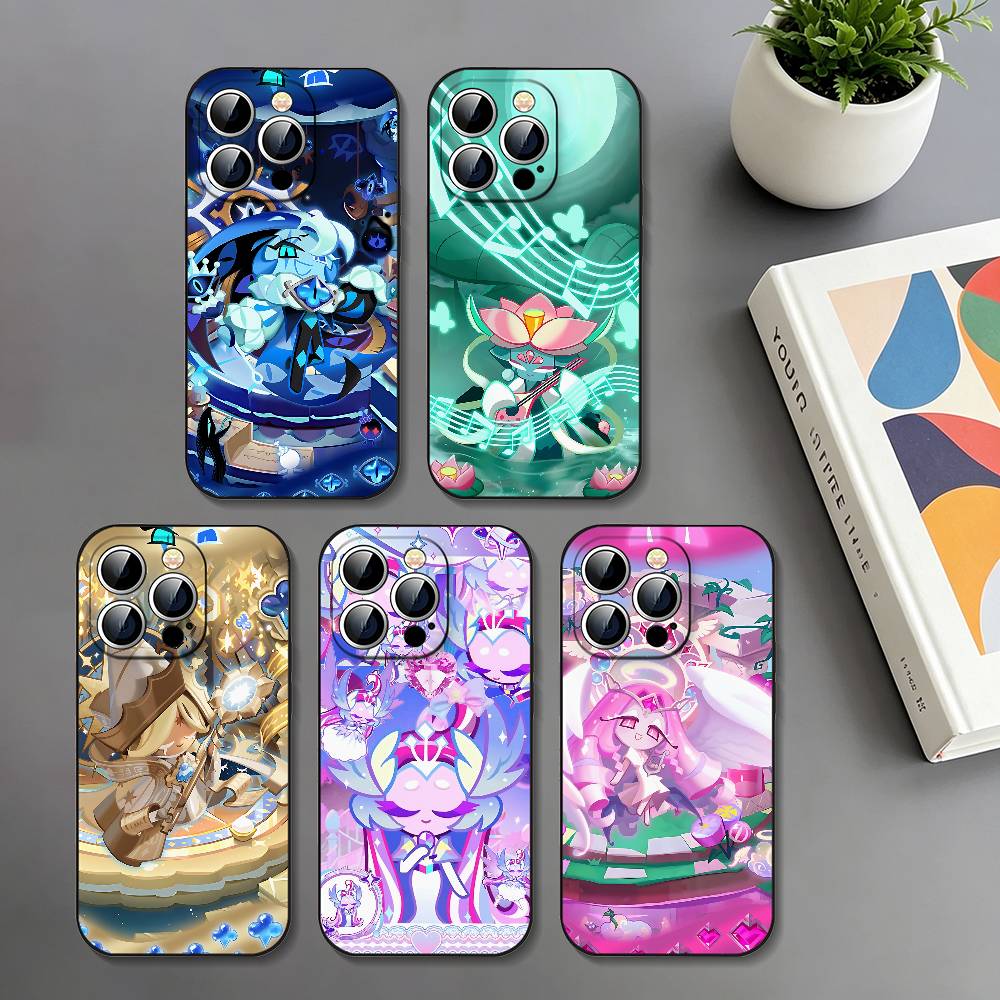 Running Gear Phone Holder - เคสโทรศัพท์กันกระแทกสีดำบางเฉียบลาย C-Cookie Run Kingdom น่ารัก สำหรับ