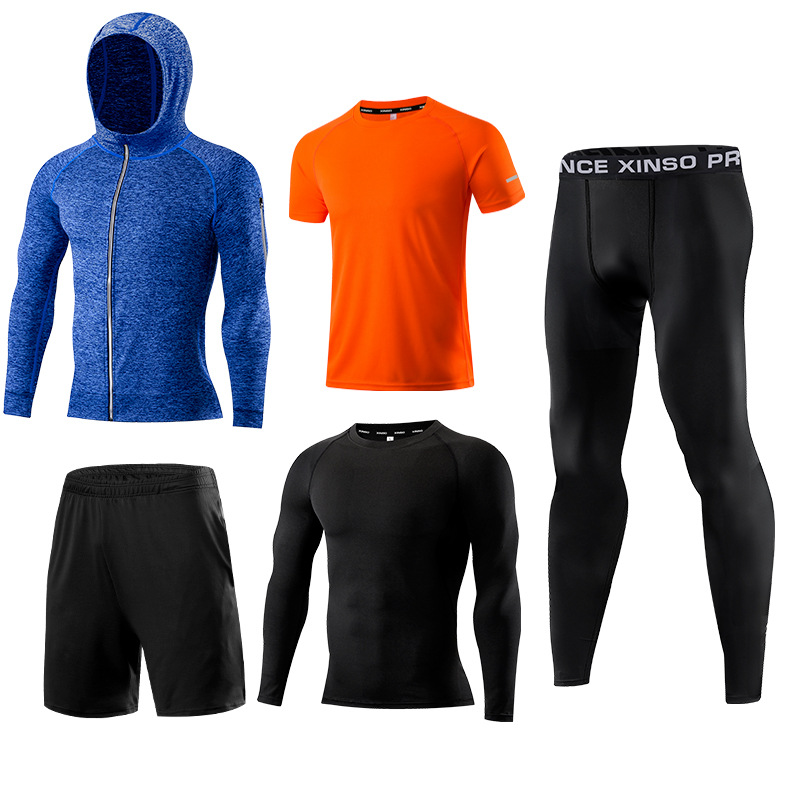 ชุดออกกำลังกายผู้ชาย 5 ชิ้น ชุ - Running Gear Gym บทวิจารณ์และราคา