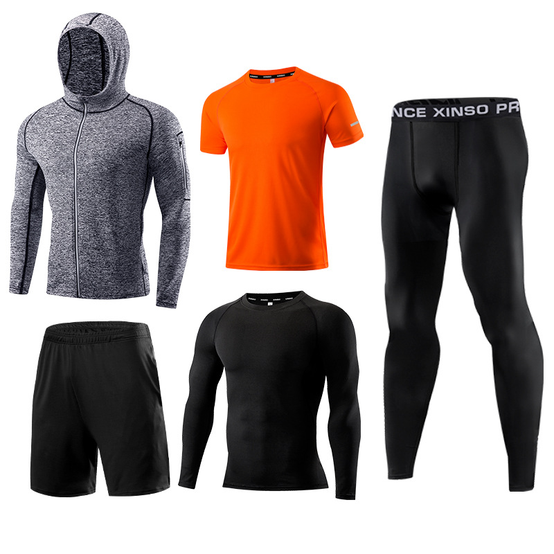 ชุดออกกำลังกายผู้ชาย 5 ชิ้น ชุ - Running Gear Gym บทวิจารณ์และราคา
