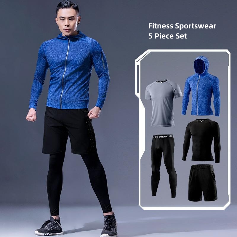 ชุดออกกำลังกายผู้ชาย 5 ชิ้น ชุ - Running Gear Gym บทวิจารณ์และราคา